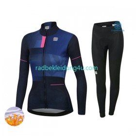 Set Langarmtrikot + Radhose Lange Winter Thermal Fleece 2021 Sportful Leaf Damen N001